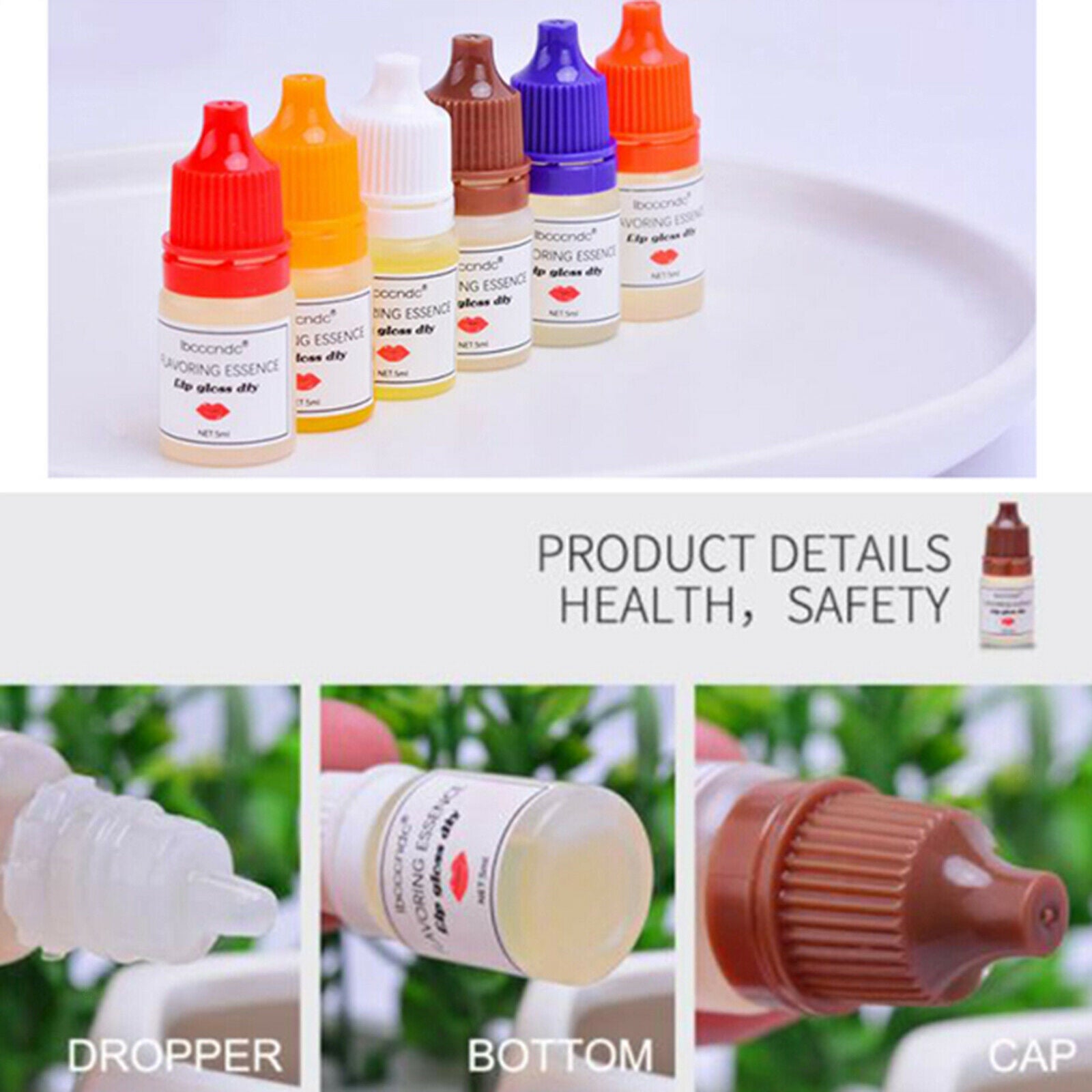 6 Pcs Flavor Essence Lip Gloss Base for Handmade Cosmetic Lipgloss DIY