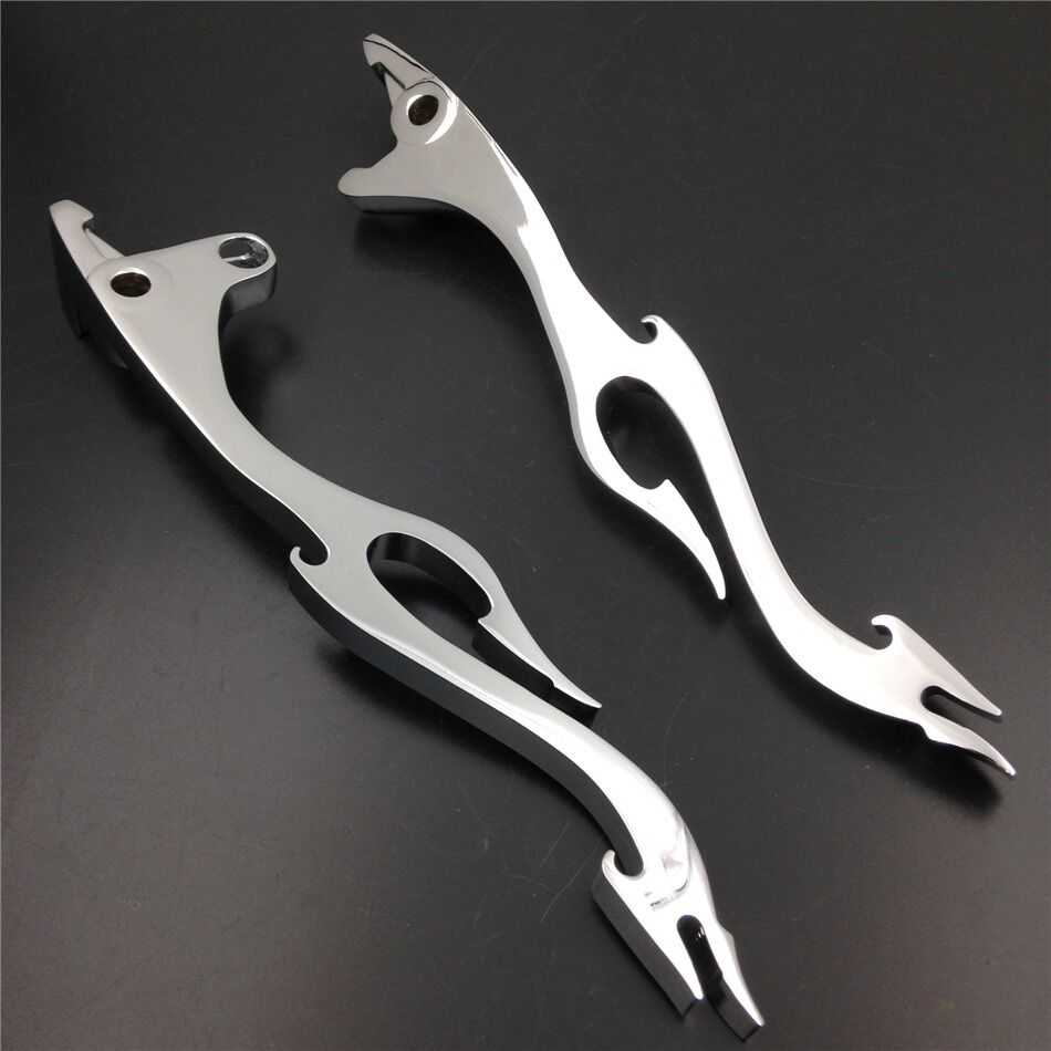 For Kawasaki Vulcan 1500 1600 2003-2008 CHROME Brake Clutch Flame Hand Levers