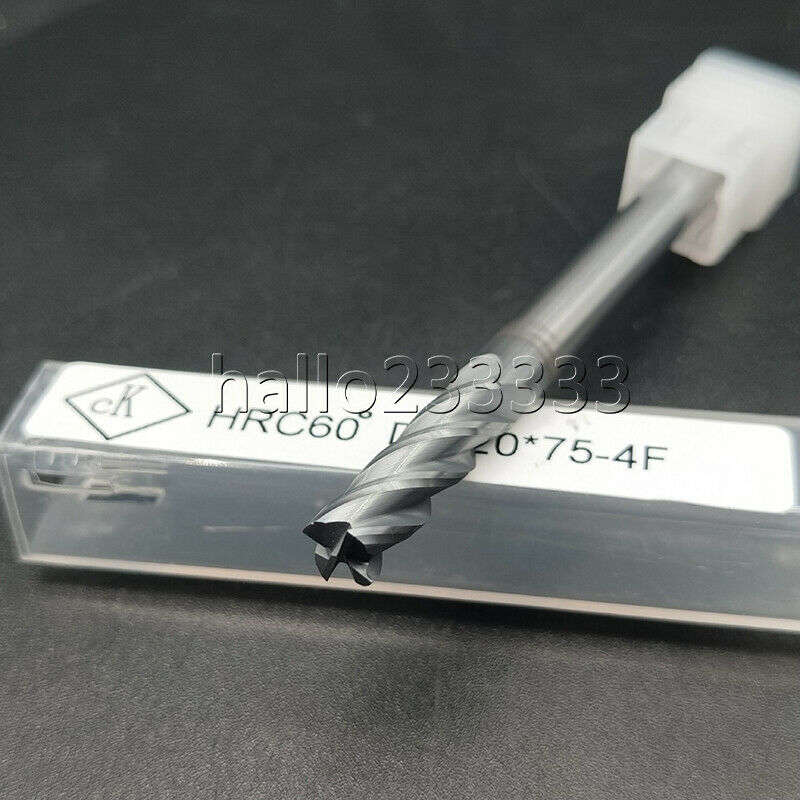HRC60° φ6 ×20 ×75 4Flute 6mm Carbide End Mill Bits Milling Cutter 75mm length