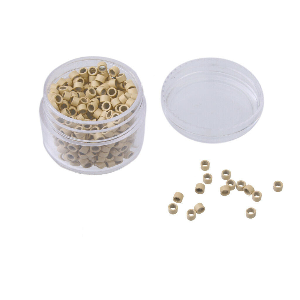 1000Pcs 3mm Silicone Lined Micro Nano Rings Beads for I Tip Hair Extensions