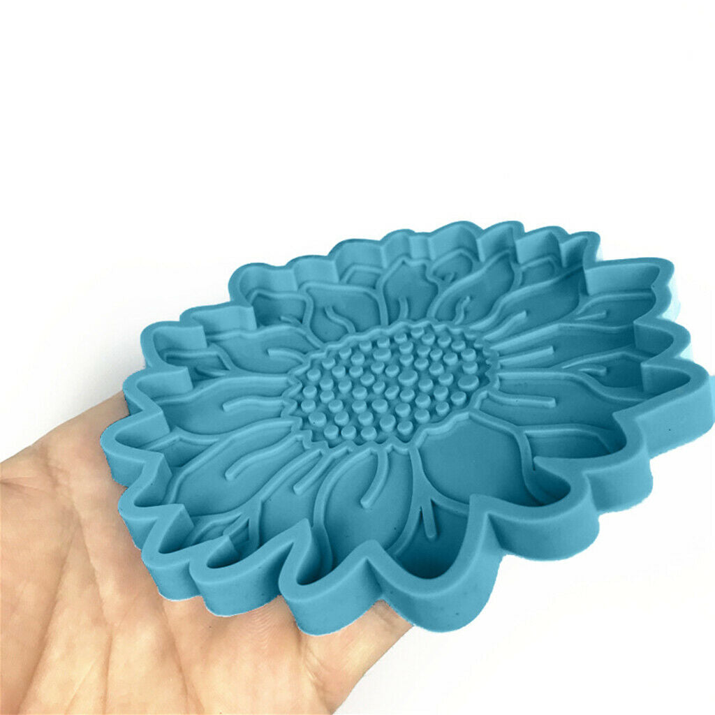 DIY Sun Flower Coaster Mould Silicone Mold Cup Pad Making Casting Tool