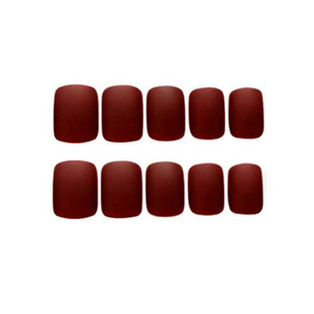 48Pcs Plastic Acrylic Nails DIY Press-On Tips for Summer Party Pink+Coffee