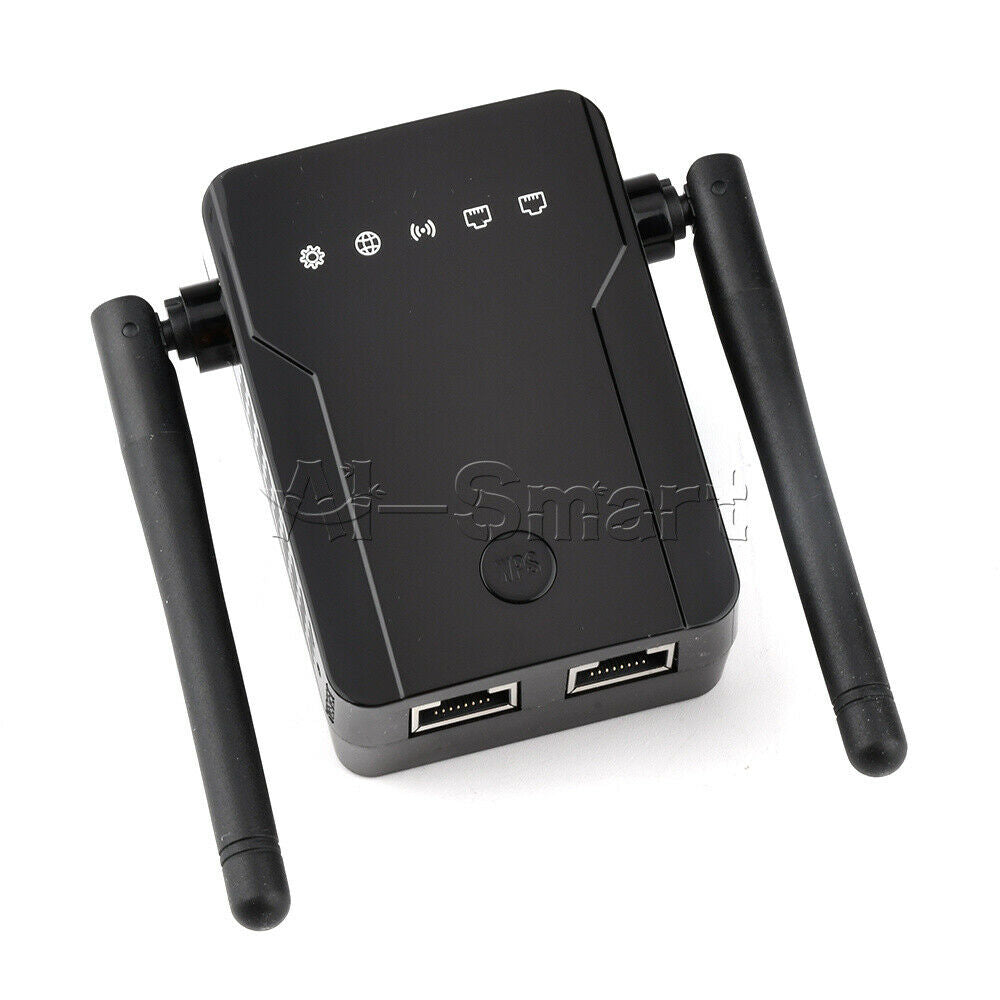 Wireless Wifi Repeater Smart Router Dual Antenna 300M AC110-240V 2.4Ghz NEW