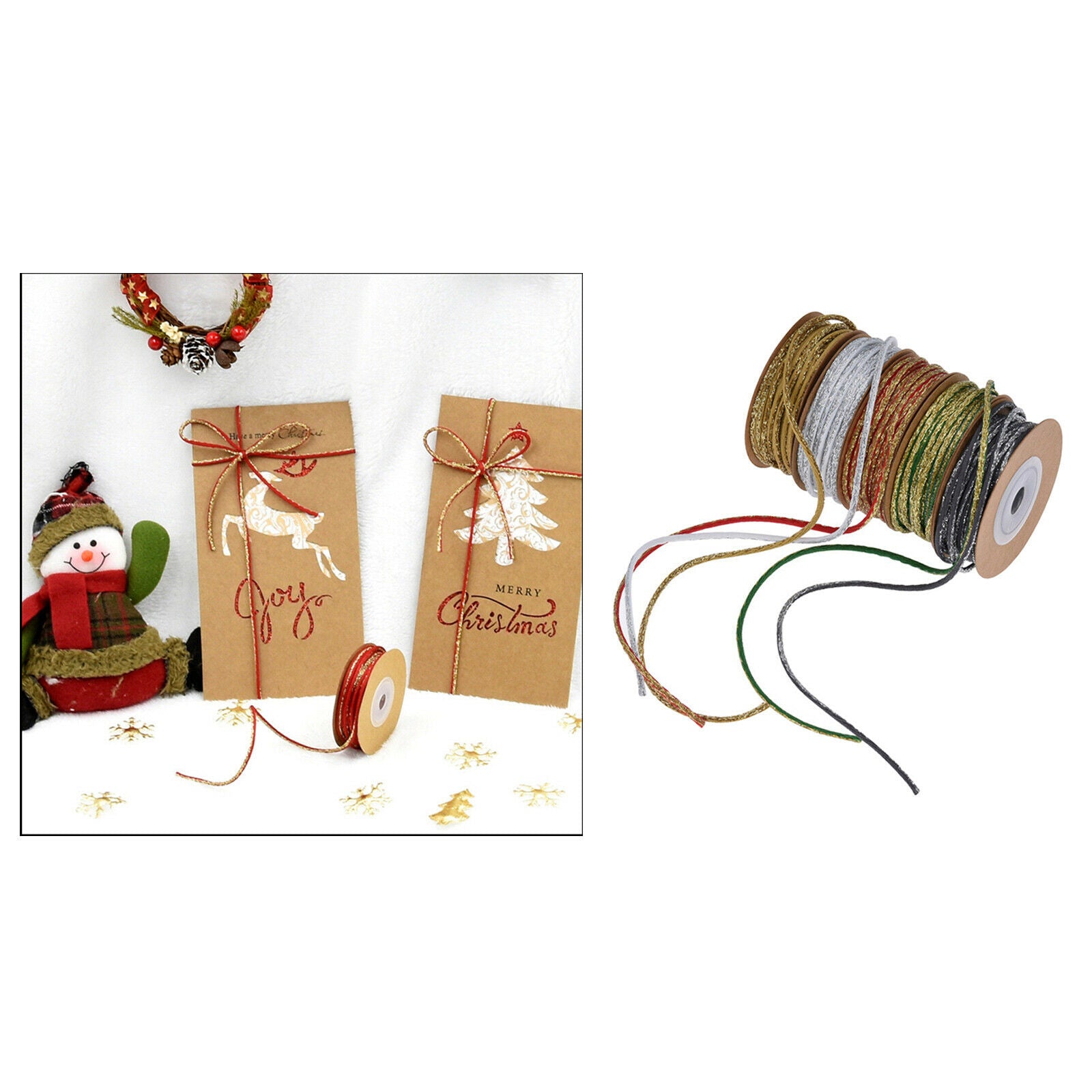 5x Wrapping String Crafts Natural Packing Ribbon for Christmas Pastry Boxes
