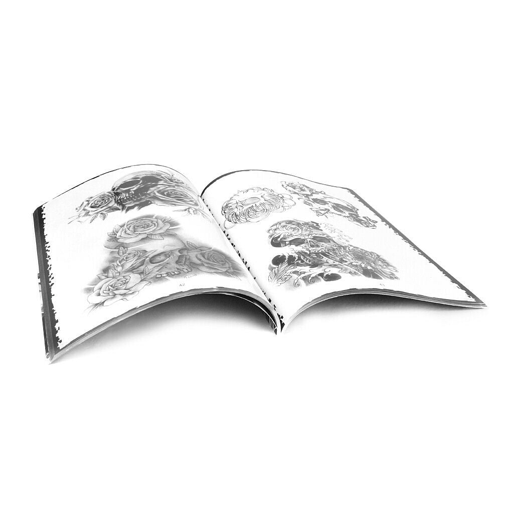 76 Pages Flowers Tattoo Reference Coloring Book Sketch Instruction Autograph