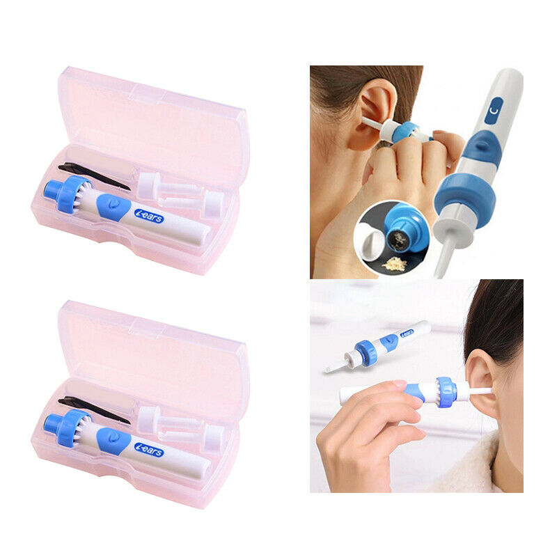 2x Electric Ear Vacuum Wax Dirt Fluid Remover