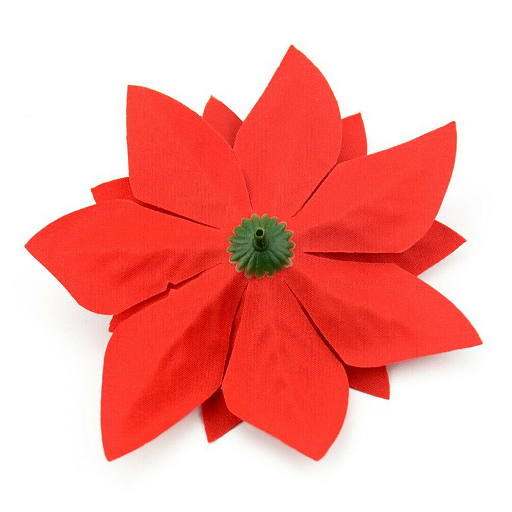 10pcs Christmas Silk Artificial Flower Head Flannel Home Wedding Decor DIY Craft