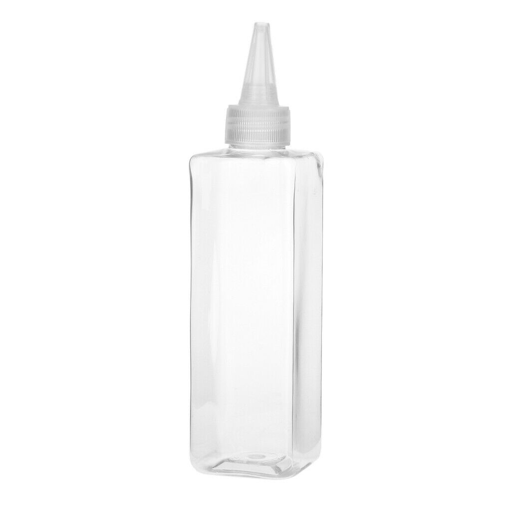 250ml Salon Empty Square Bottle Pigment Ink Liquid Storage Container Clear