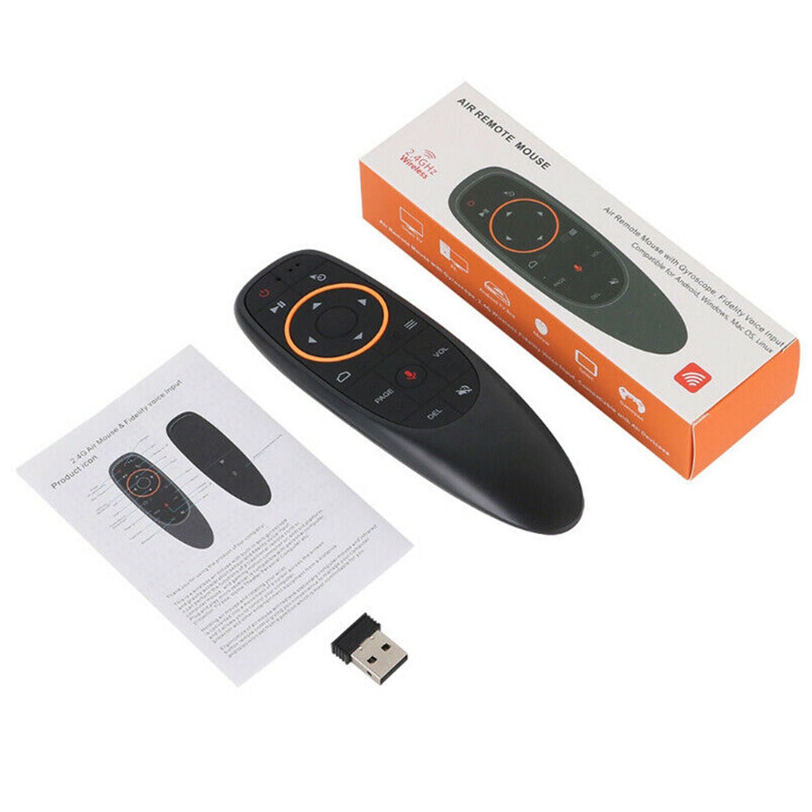 G10 2.4GHz Wireless Air Mouse Gyroscope Voice Remote Control USB Receiver For TV