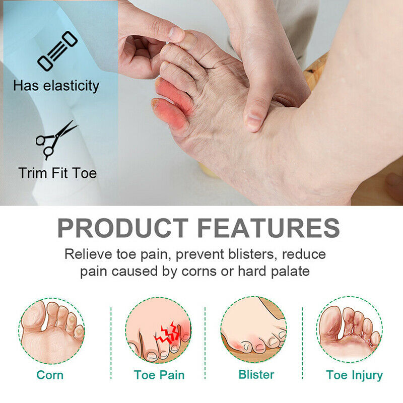 16Pc Purple Silicone Fingers Toe Protector Callus Corn Corrector Thumb Se.l8