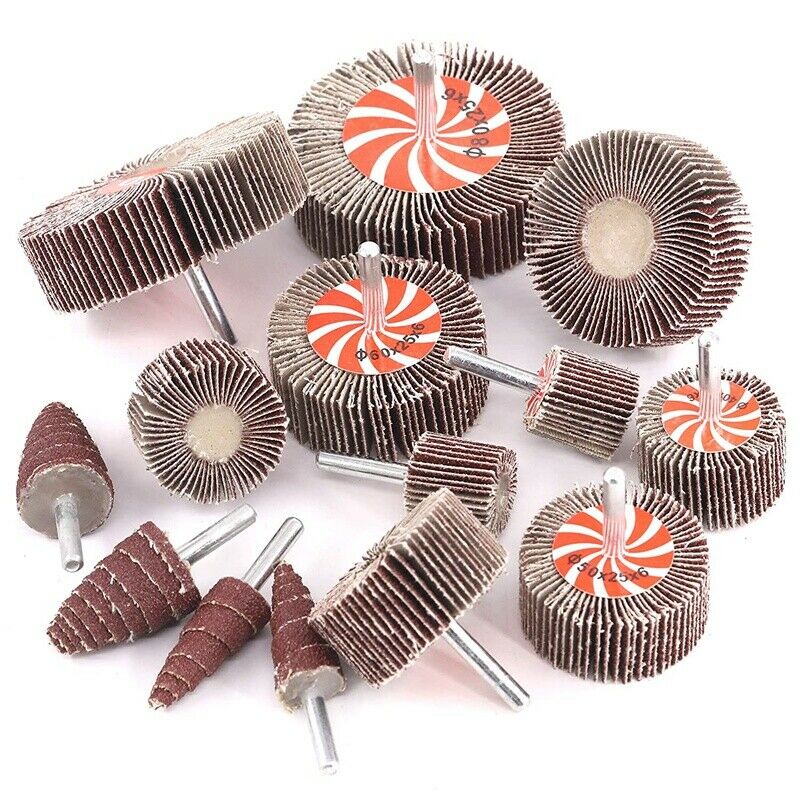 14 Pack Abrasive Flap Wheel Sander Sanding Flap Grinding Wheels 80 Grit AlumV6X6