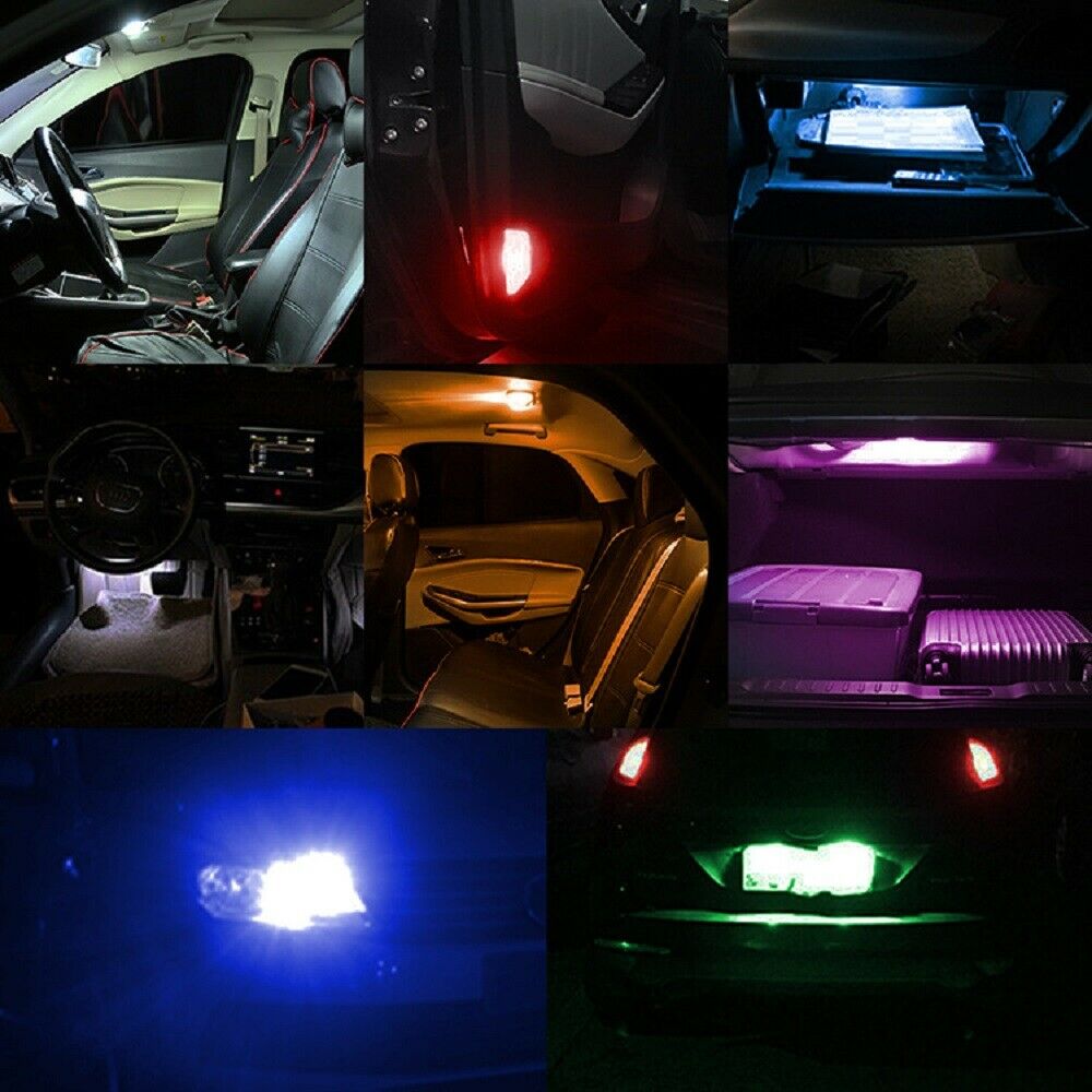 20PCS White T10 194 168 COB Bulb Car W5W Wedge Dash Roof Stop Parker Plate Light