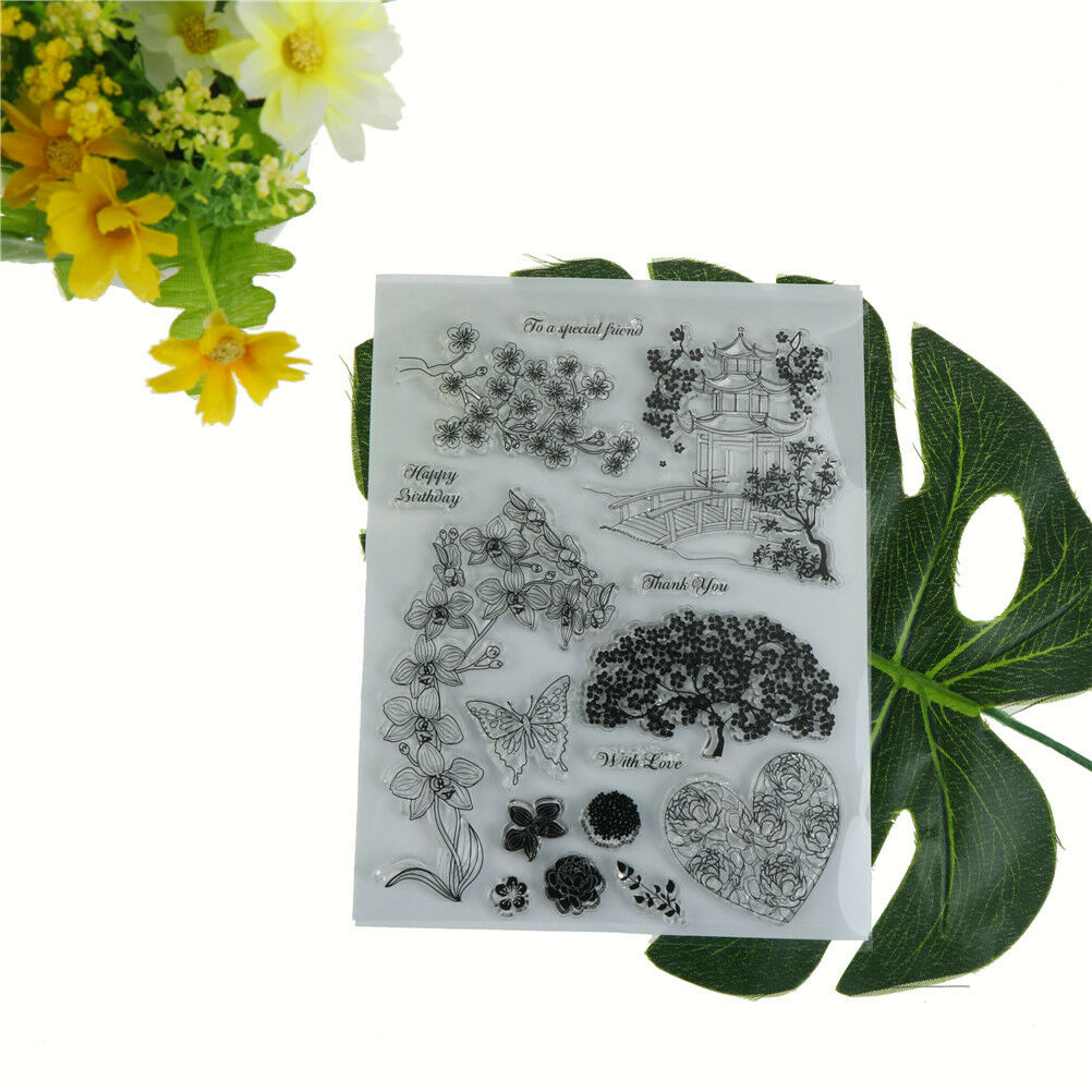 Lifelike flower tree and tower scrapbook diy photo albums cards silicone stampBD