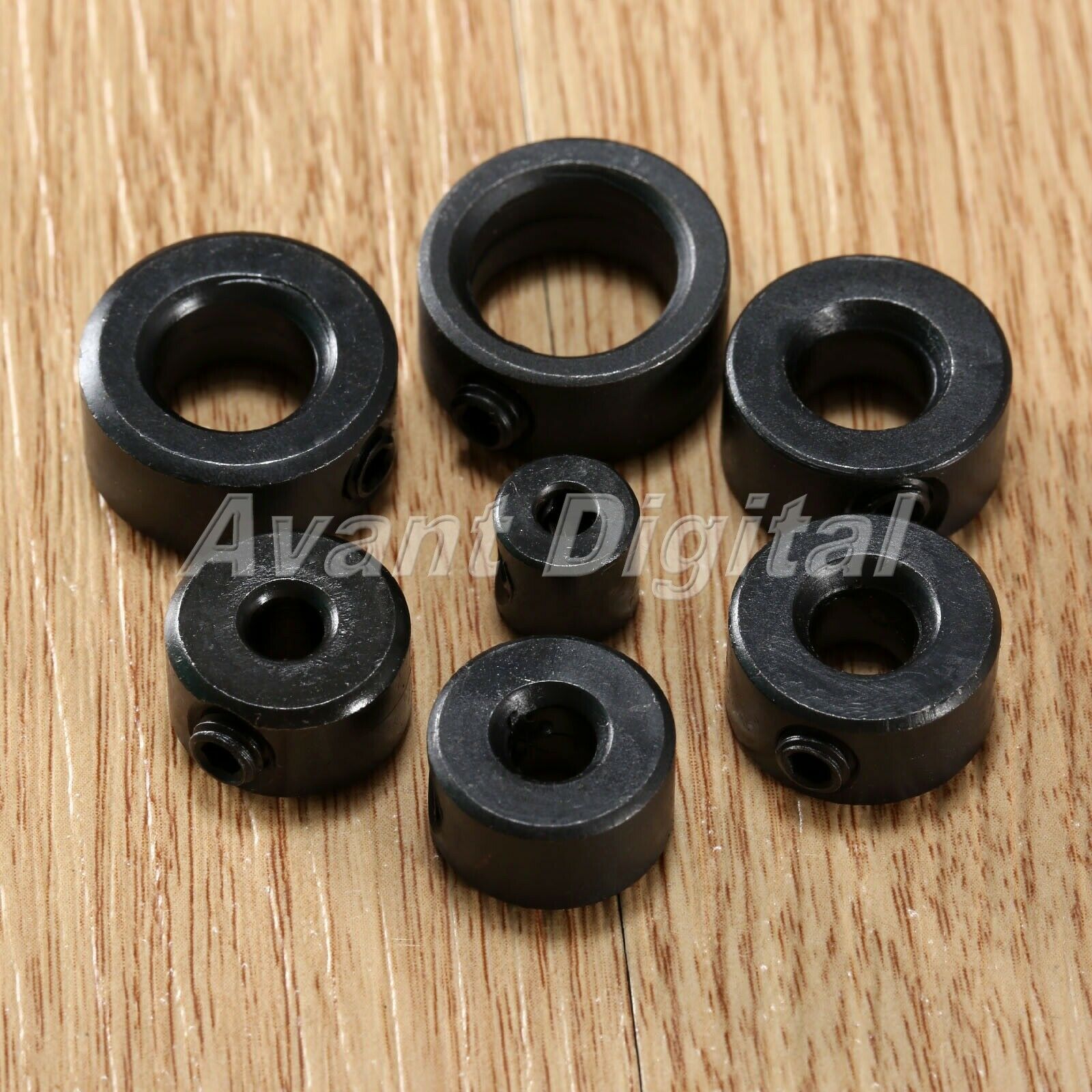 7x Drill Depth Stop Collars Dowels Shaft Chuck + Hex Wrench Consist Carbon Steel