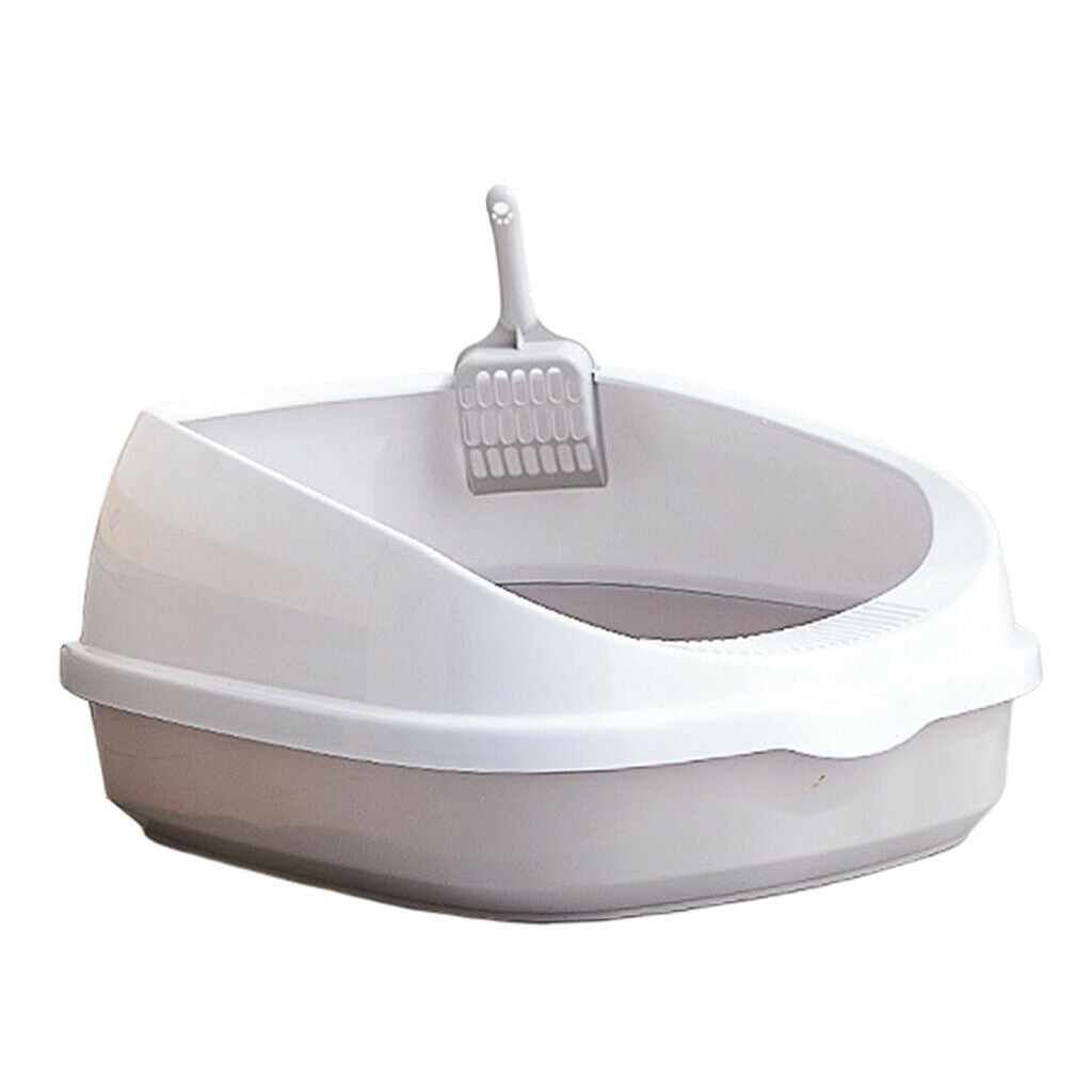 Anti Splash Toilet Bedpan Cats Litter Box Dog w/ Shovel Dog Toilette Gray