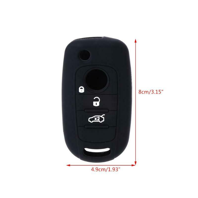 Silicone Car Key Case Cover For Fiat 500X Toro Tipo Egea 3 Buttons Dodge Neon