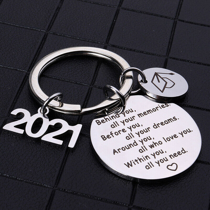 Behind you, all your memories Inspirational Keychain Gifts for 2021 Graduate Fx