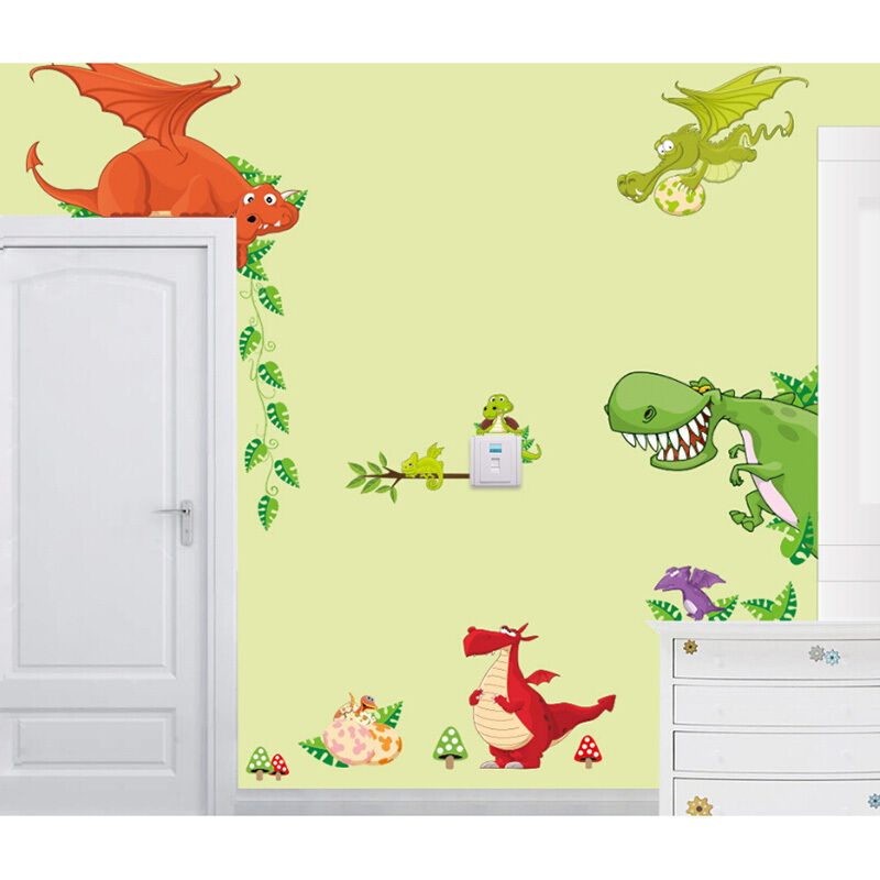 Dinosaur Zoo Wall paper Decals for Kids Baby  Boy Bedroom Wall Sticker_DD