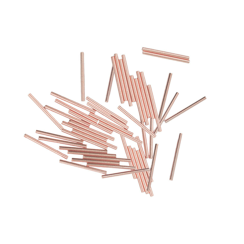100x Rosegold Silvery White Long Tube Spacer Beads 20x1.5mm Jewelry Findings