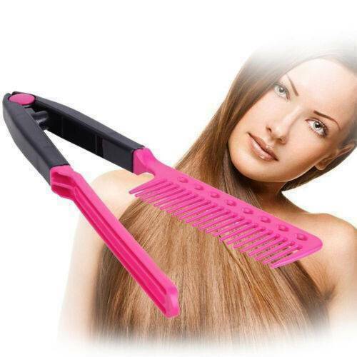 V-TYPE Straightening Hair Comb Brush Flat Dryer Styling Tool Hairdressing DIY US