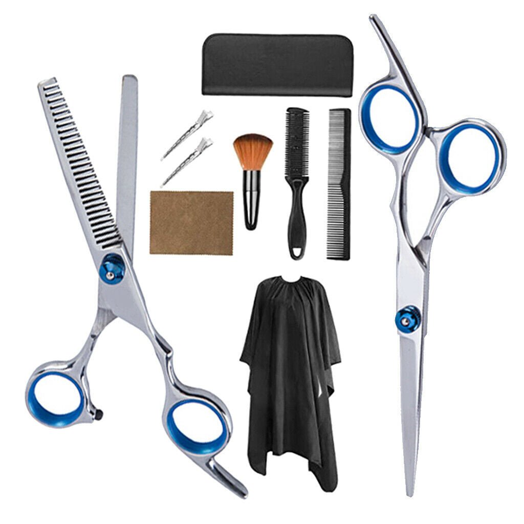 Barber 6" Thinning Shears Scissors Trim Brush Hair Cutting Capes Set Tool