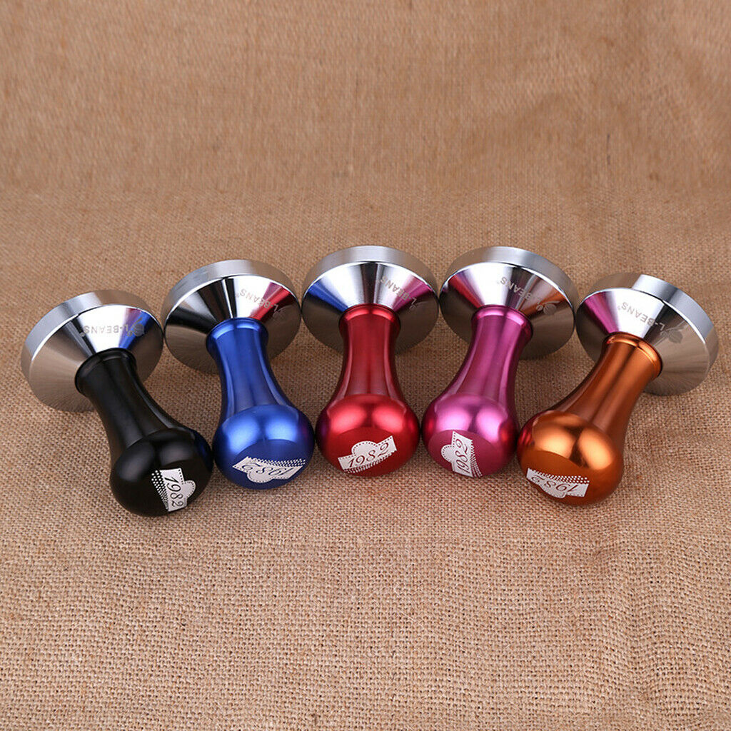 Coffee Tamper Flat Base Coffee Bean Handle Press Tool Aluminum  Blue