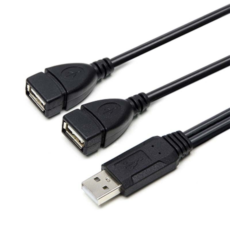 Double USB Extension A-Male To 2 A-Female Y Cable Cord Power Adapter Splitter