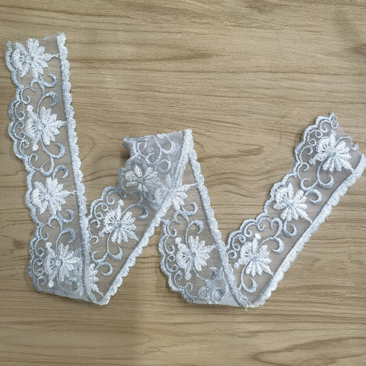 2 Yards Lace Trim Embroidery Flower Sew  Applique Wedding Dress DIY Craft  5.5CM
