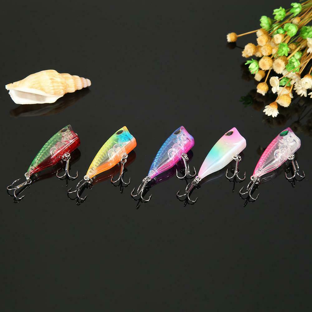 5pcs Fishing Lure Wobblers 4cm 3.5g Floating Crankbait Artificial Hard Bait @