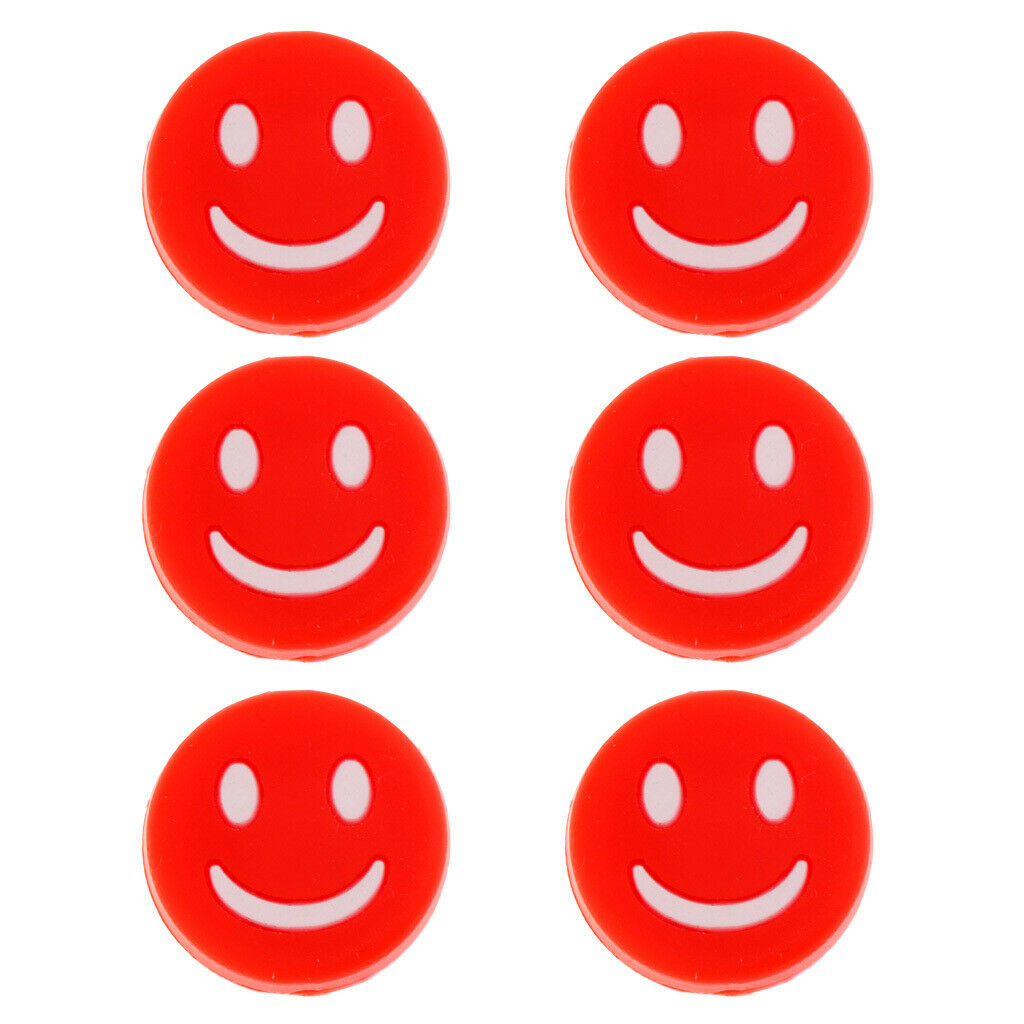 6Pcs Tennis Racquet Vibration Dampener Shock Absorber Damper, Red