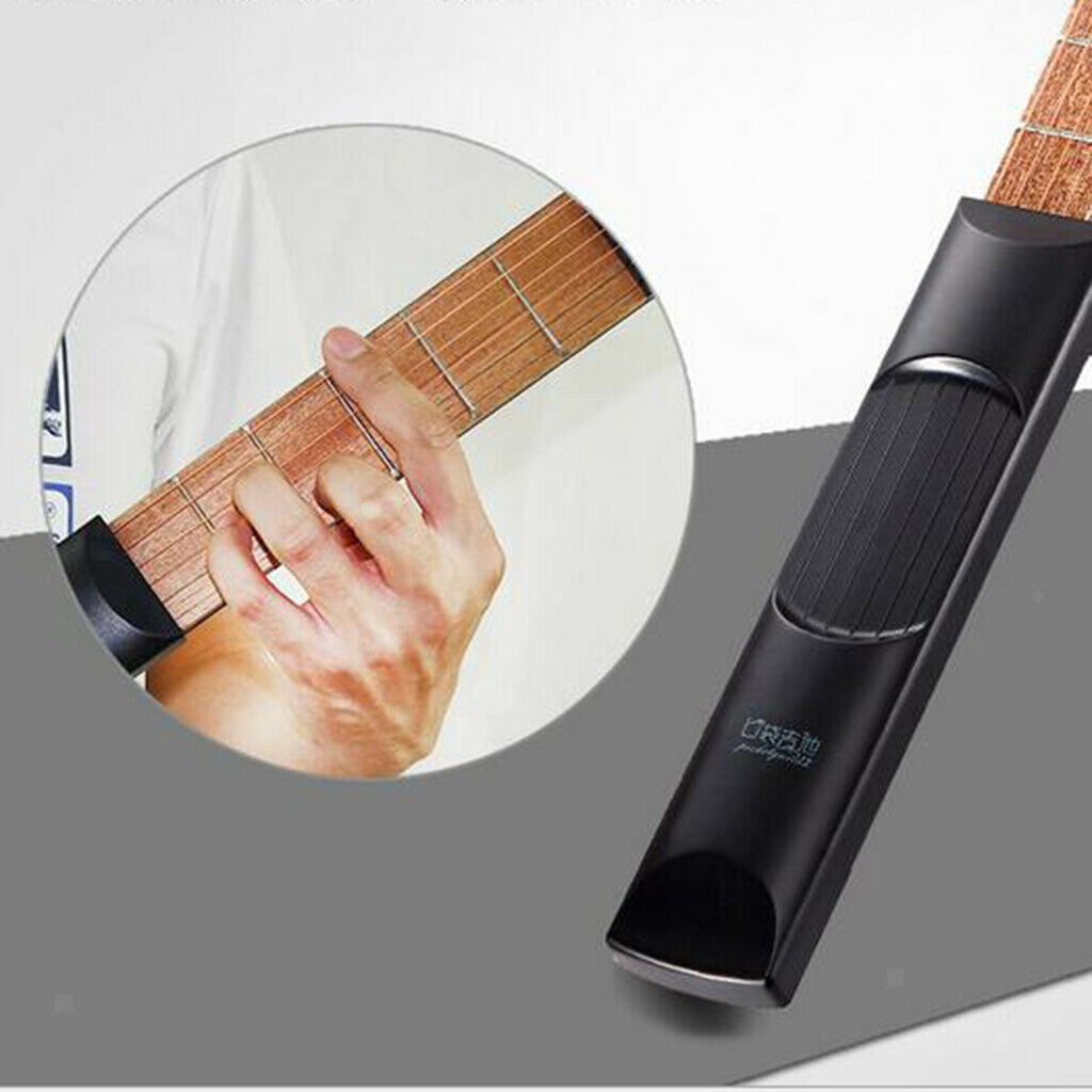 Mini Guitar 6 Fret Portable Guitar Practice Tool Finger Training Scales