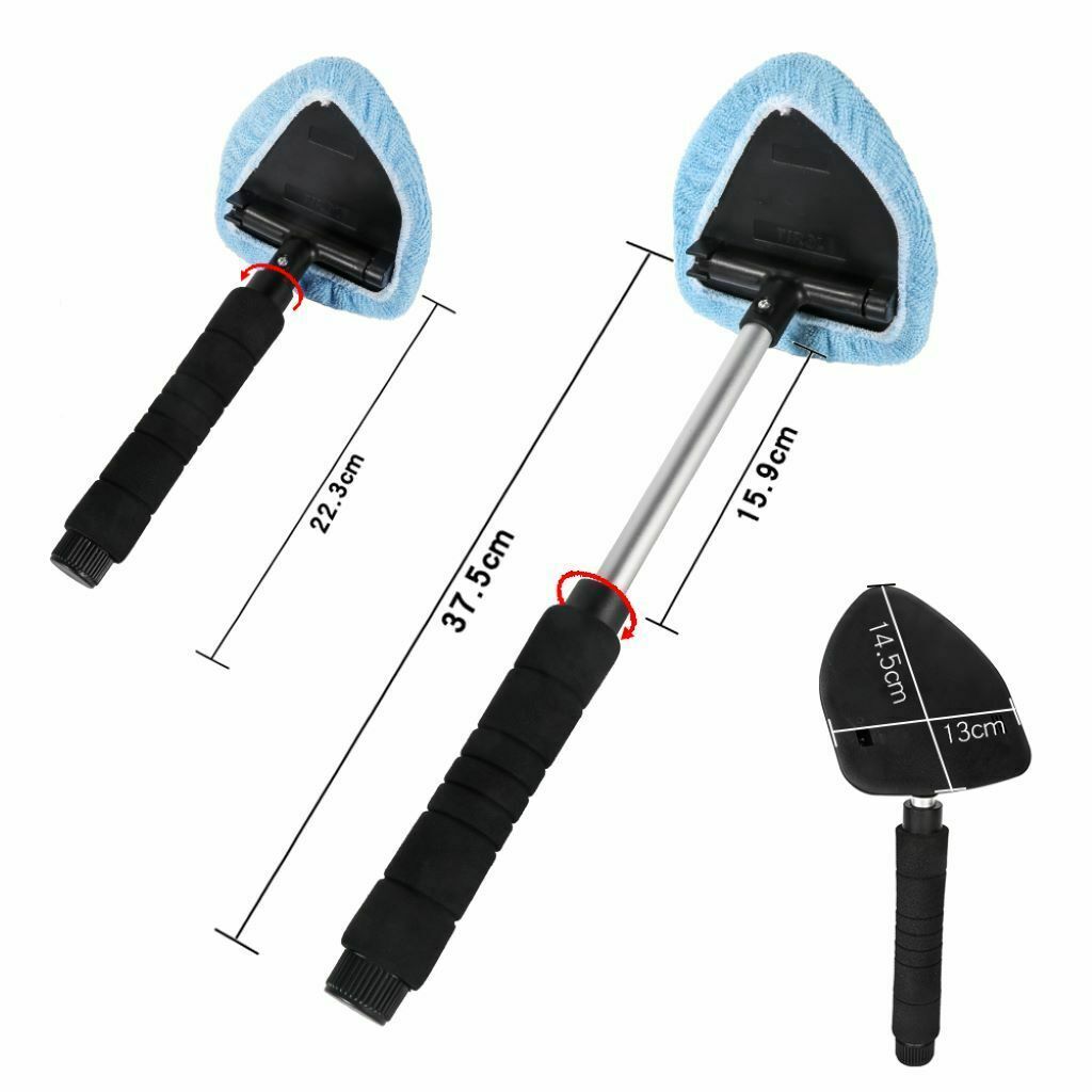 Windshield Windscreen Wiper Car Glass Window Cleaner w/ 2 Microfiber Pads