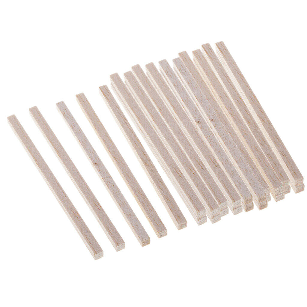 25 Pieces 5x5x110mm Balsa Wood Stick Unfinished Woodcraft Rectangle Wooden Stick