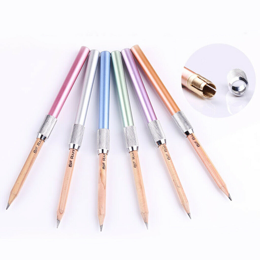 Metal Pencil Holder Extender Lengthener School Office Writing Supply