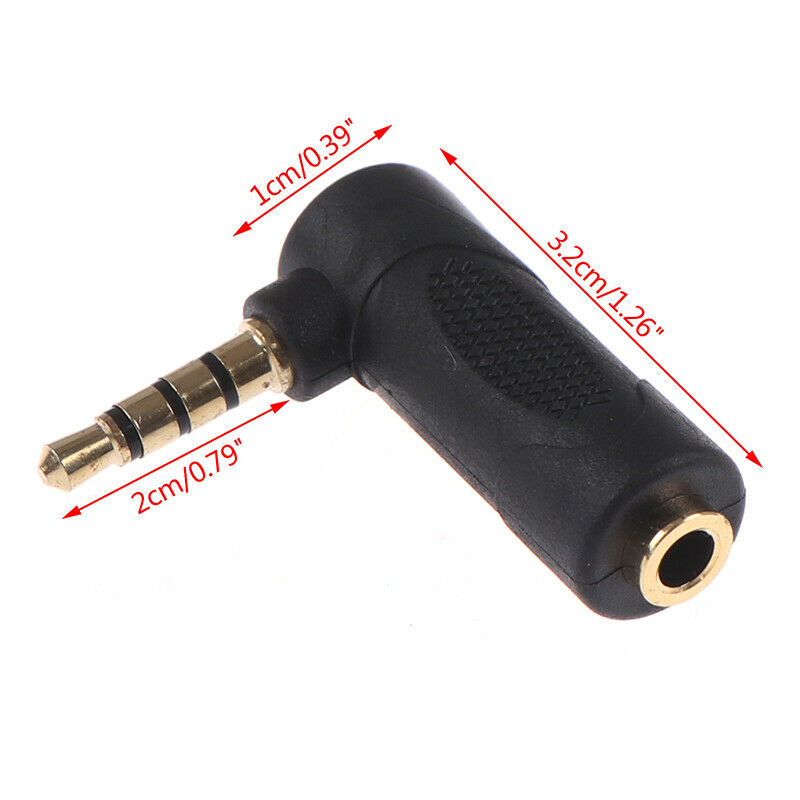 3.5MM Male To Female L Shape Adapter Audio Microphone Jack Stereo Plug Co.l8