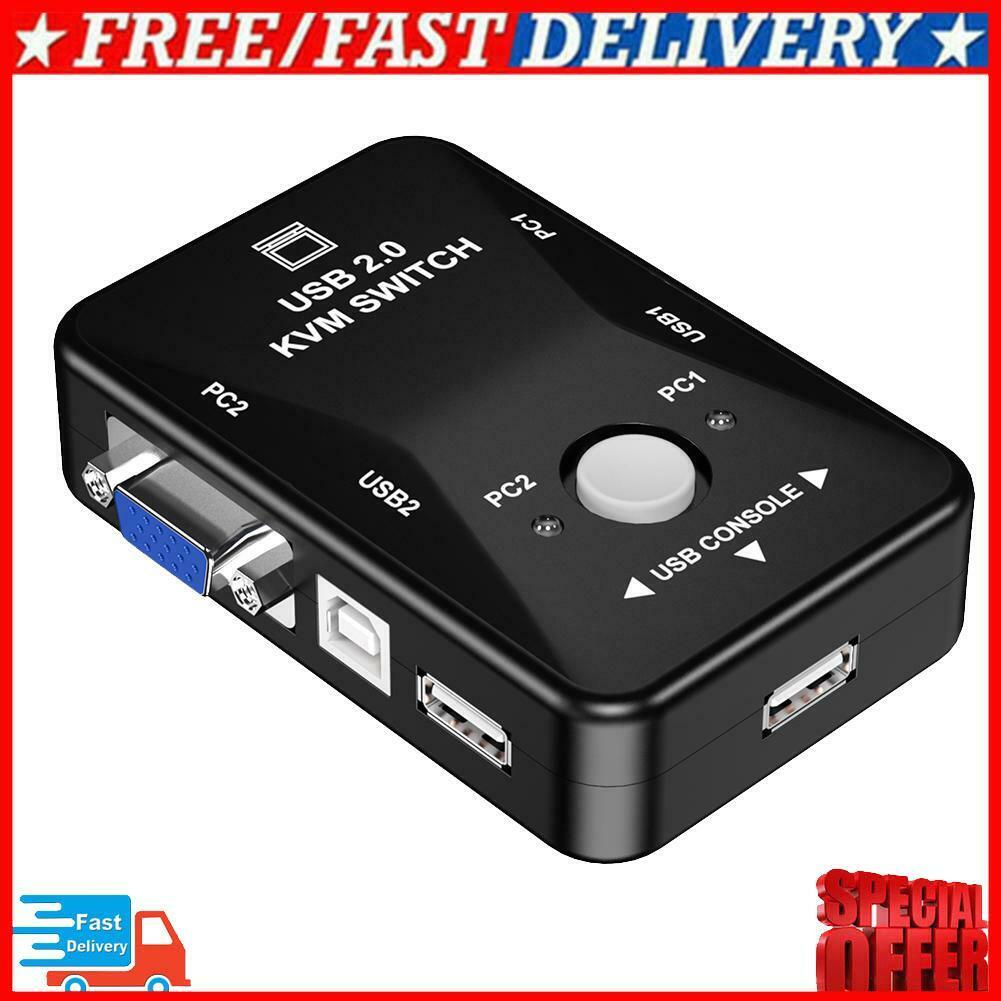 HW1701 2 Ports USB Manual KVM Switch Box 2 in 1 Out 1080P VGA Splitter Switcher