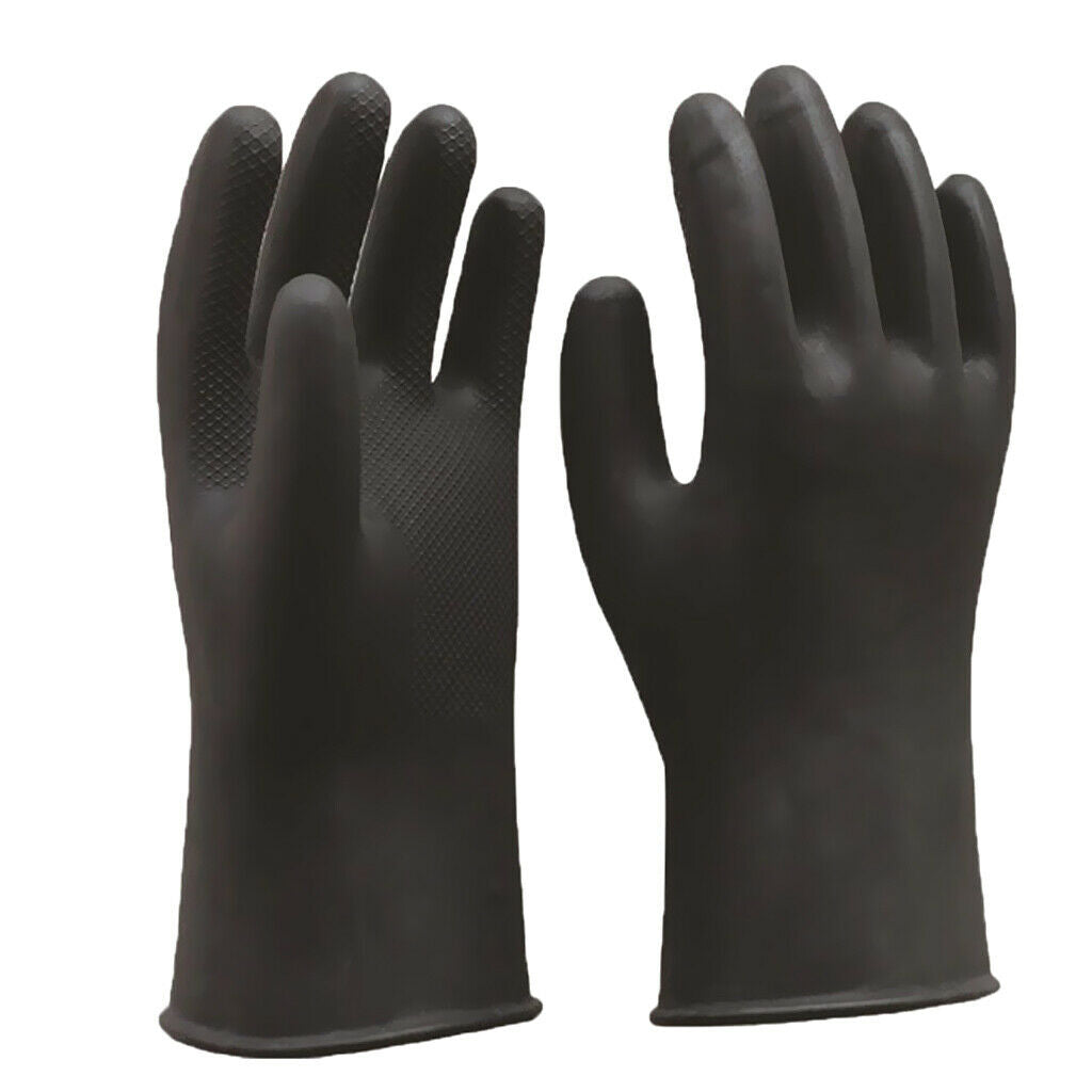 Durable Rubber Latex Gloves Black 40cm Long Gloves Industrial Home Gardening