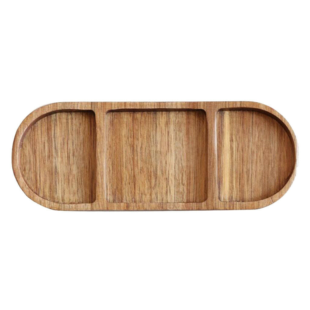 Wooden Plate Tray Multifunctional Bamboo Tray for Handle Decoration And Non-