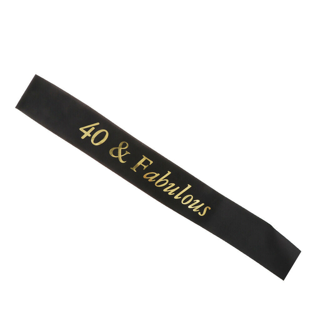 2 Pieces 40 and Fabulous Sash Happy 40th Birthday Party Supply Wedding