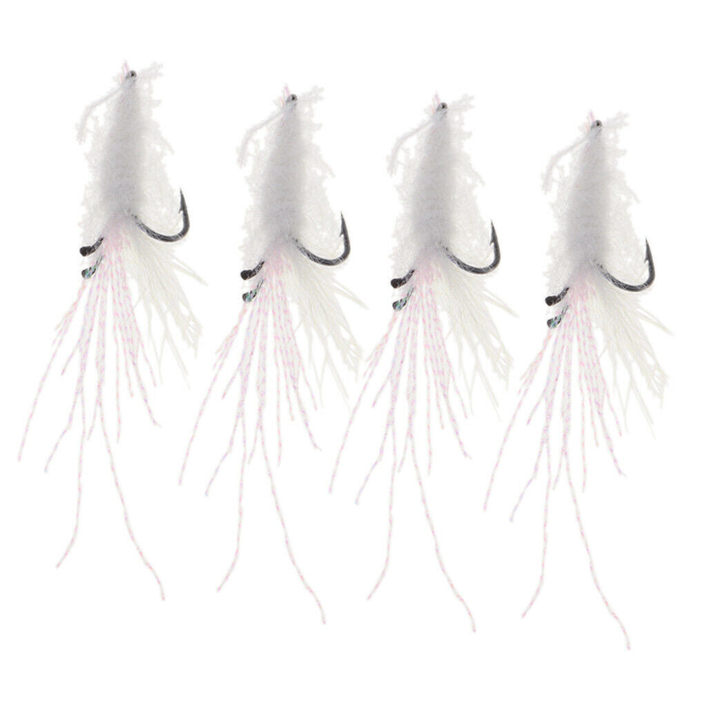 4 Packs Feather Bionic Flies Shrimp Bait, Fishing accessories, Lures Fishing