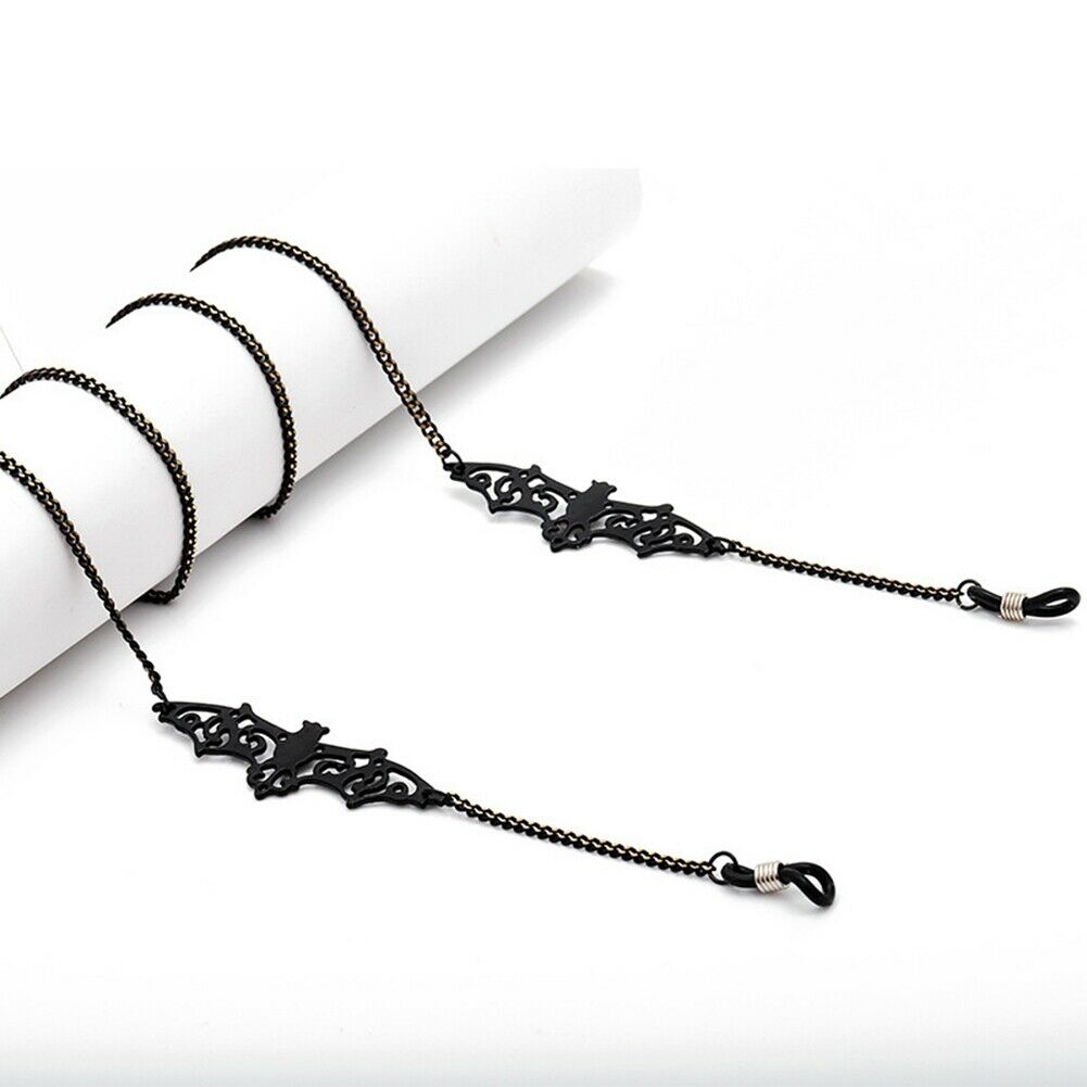 Black Bat Glasses Chain Lanyard Sunglasses Non-slip Cord Strap Spectacles Holder