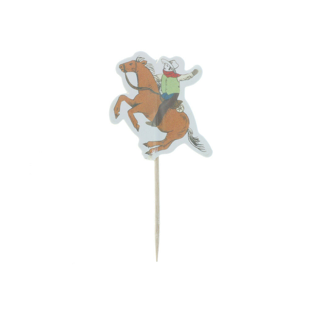24pcs west cowboy cupcake topper birthday party cake decor supplies BDAU