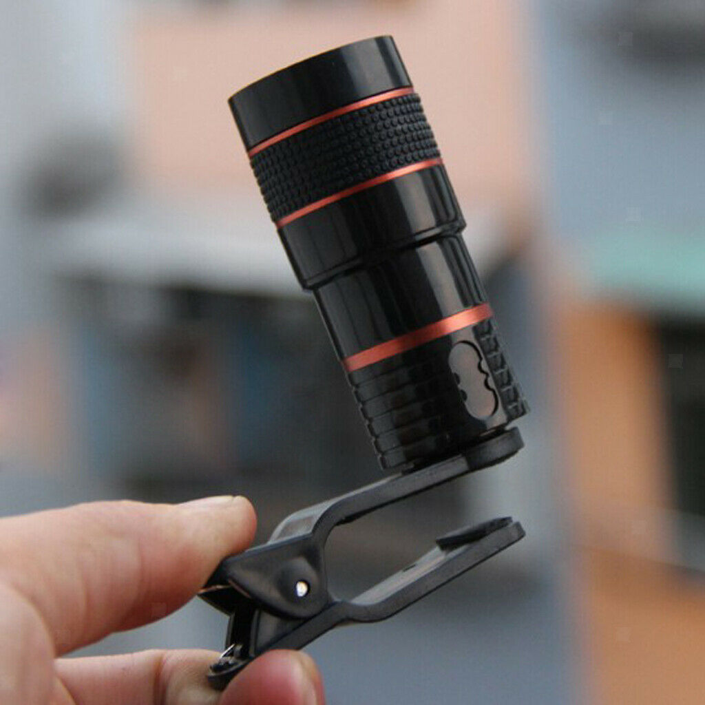 Phone Camera Lens 8X 18mm Zoom Telephoto Monocular for Mobile Phone + Clip