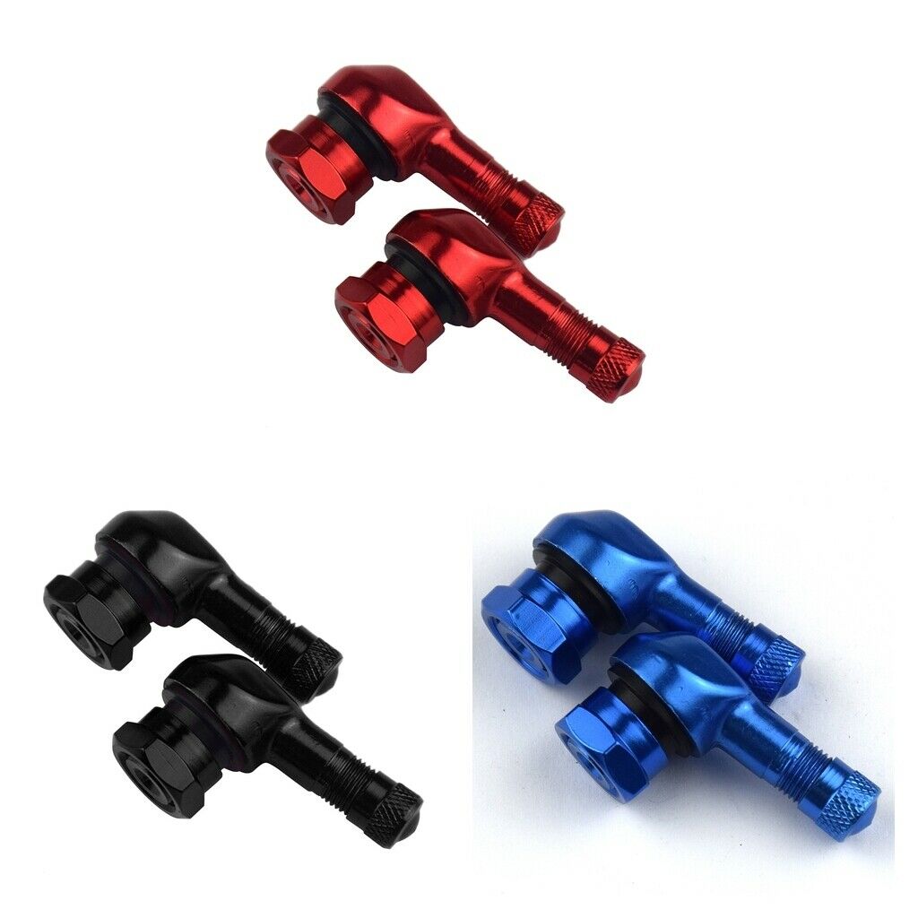 6 Pieces Aluminum Motorcycle 11.3mm Tire Wheel Stem Valve   90° Angled