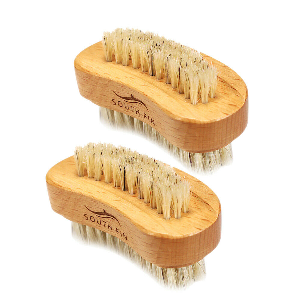 2pcs Two-sided Wood Finger Nail Brush Scrub Fingernail Toenail Scrubbing