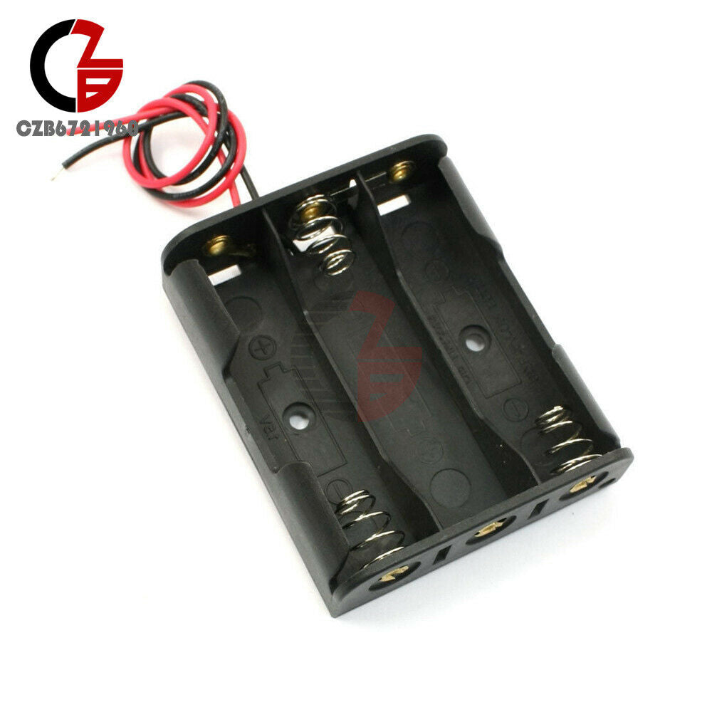 2PCS Plastic Case Battery Storage Holder Box with Wire Leads for 3 X AA 4.5V
