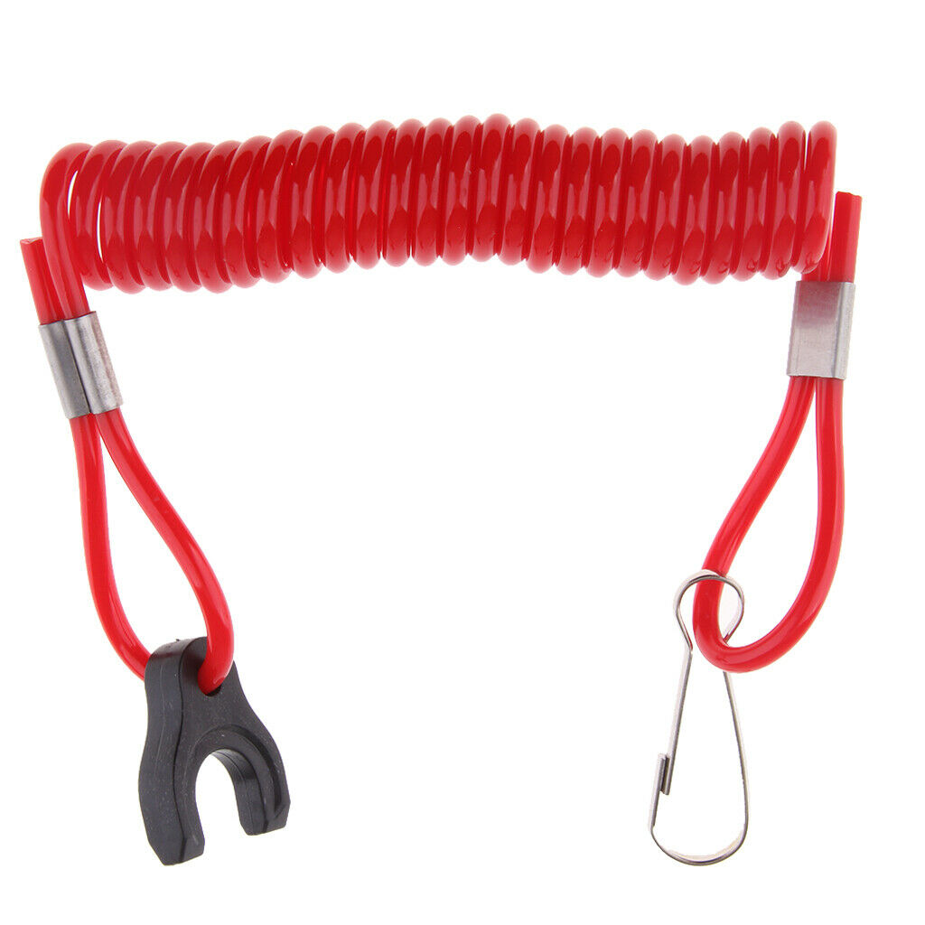 Emergency Kill Stop Switch Cut-Off Key with Stretch Safety Tether Lanyard for