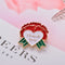 Thank You Heart Floral Alloy Brooch Pin Scarf Buckle Women Girl Jewelry