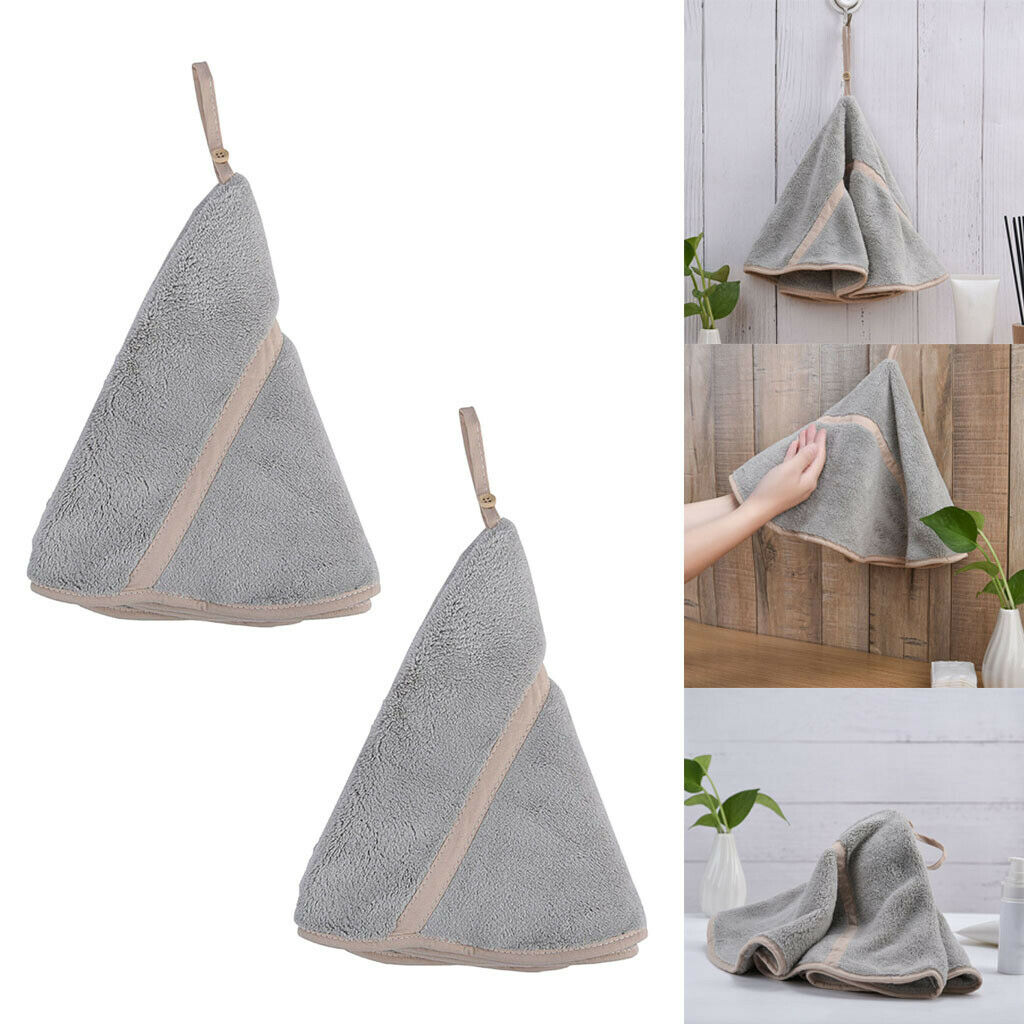 2pcs Hand Towels Soft Thicken Quick Dry Washcloth Hanky Highly Absorbent