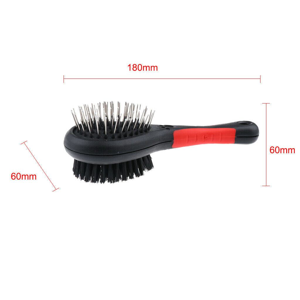 2-Sided Plastic Pet Hair Brush Dog Cat Hair Comb Slicker Grooming Rake S